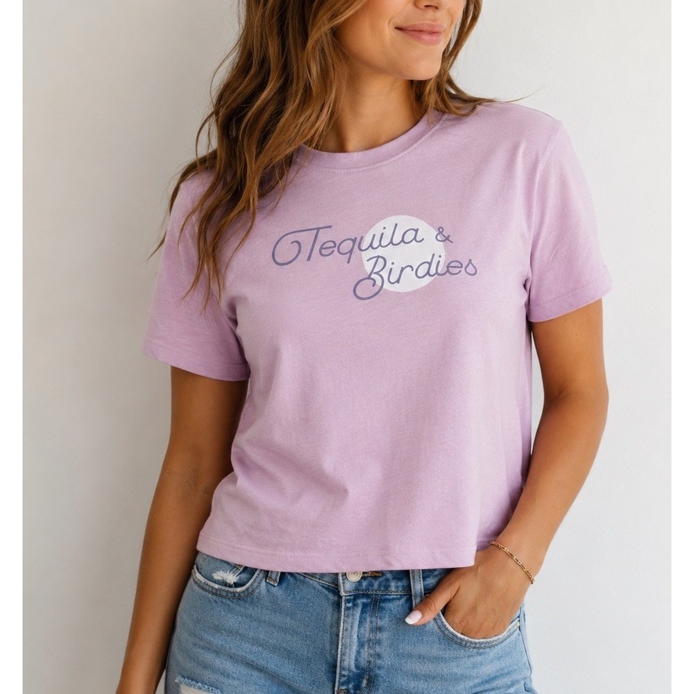 TravisMathew Tequila & Birdies Graphic Logo Tee Golf Lavender women's Size XS